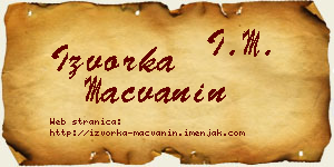 Izvorka Mačvanin vizit kartica